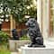 Glitzhome® 21" Black Sitting Lion Garden Statue